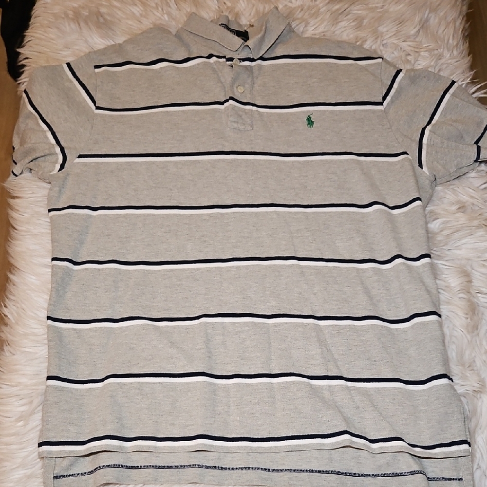 Polo Ralph Lauren 90s Striped Shirt – Gray/Blue – Size XL